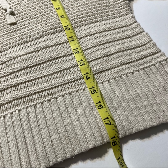 Aeropostale Knit Cropped Hooded Sweater Cream Womens Sz Medium Boho - Picture 8 of 14